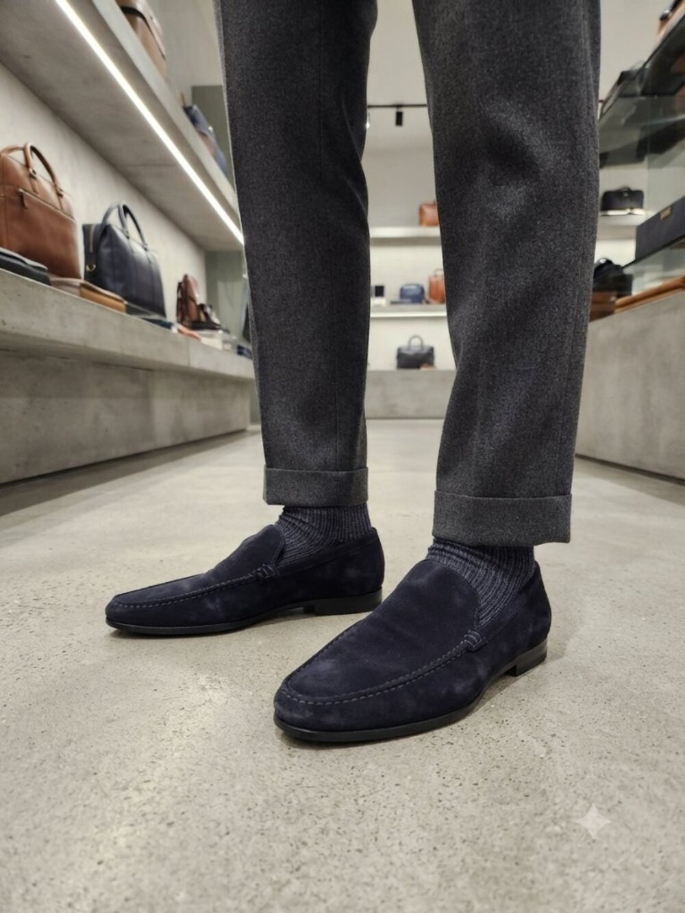 To Boot New York Adam Derrick Men's Dark Navy Suede Loafers - Size 9.5 - Made in